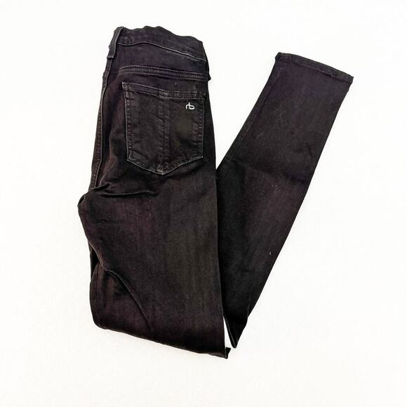 Rag & Bone Tuxedo Leather Stripe Black Denim Jeans Size 26 - Picture 9 of 9